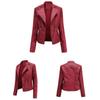 Women's Stylish Faux Leather Jacket Classic PU Moto Biker Fashion Zip Up Casual Short Coat Slim Outerwear with Retro Lacing Detail S-4XL Plus Size