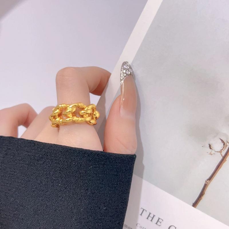 Gold Braided Open Ring for Women - Japanese & Korean Fashion Accessory