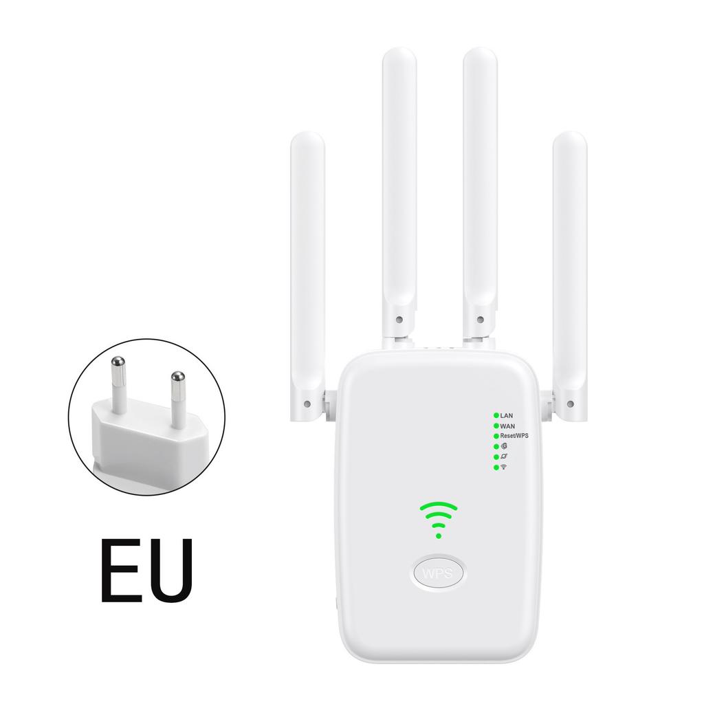 1200M WiFi Extender, Dual Band 5G/2.4G Signal Booster, Wireless Repeater for Home Router, US/EU Plug
