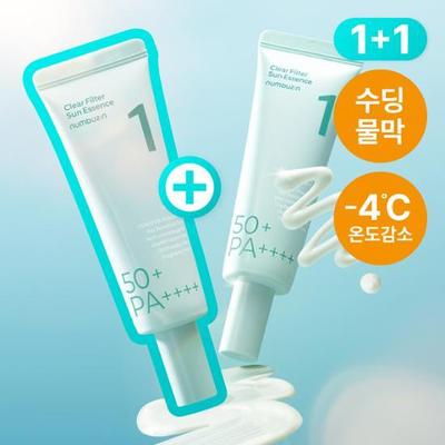Цифры в нет. 1 солнцезащитный крем Clean and Clear Water Film 50 мл + 50 мл Duo Planning (SPF50 + PA ++++)