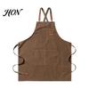 Multi Pocket Tool Apron Canvas Work with Multi-Pocket, Waterproof Oil-Proof Cross-Back Apron, Professional Nail Tech Adjustable Straps Protective for