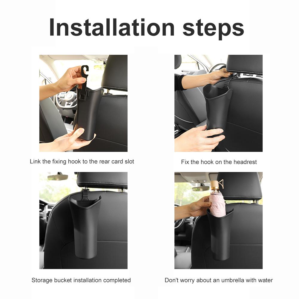 Car Umbrella Storage Box Versatile Space Saving Auto Umbrella Rack Holder Car Backseat Cup Holder Car Garbage Can