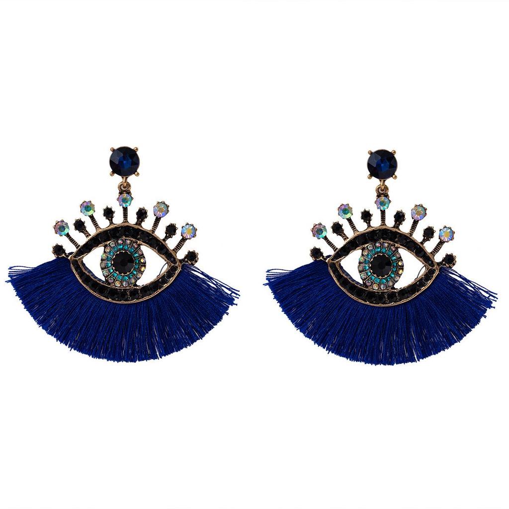 Devil's Eye Drip Oil Alloy Earrings: Trendsetting European & American Street Style