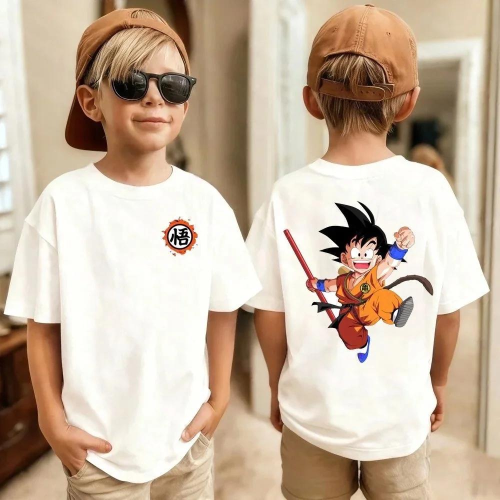 2026 Summer Dragon Ball Print Kid Goku Graphic Cotton T-Shirt, Boys Girls Harajuku Streetwear Anime Children Short Sleeve Tee