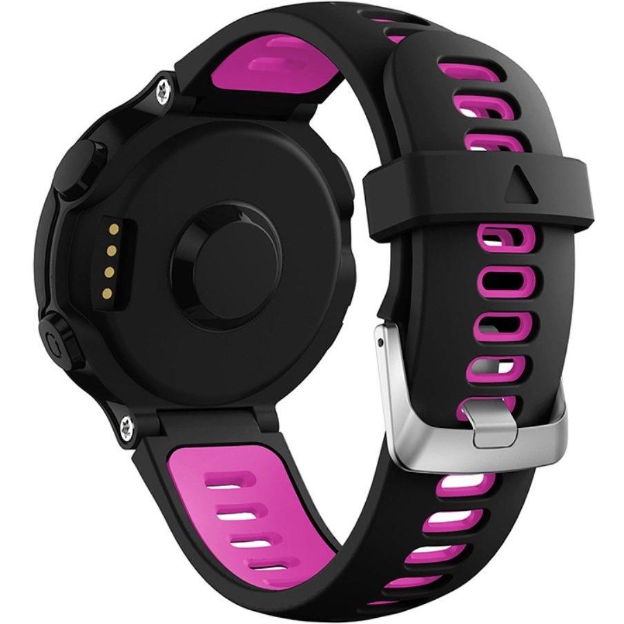 Silicone Strap for Garmin Forerunner 220/230/235/620/630/735/735XT, Black/Pink