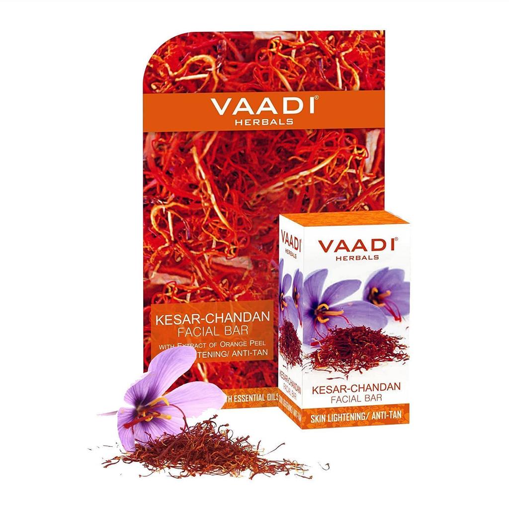 Мыло для лица с Шафраном и Сандалом: для осветления кожи (25 г), Kesar-Chandan Facial Bar Skin Lightening,  Vaadi Herbals