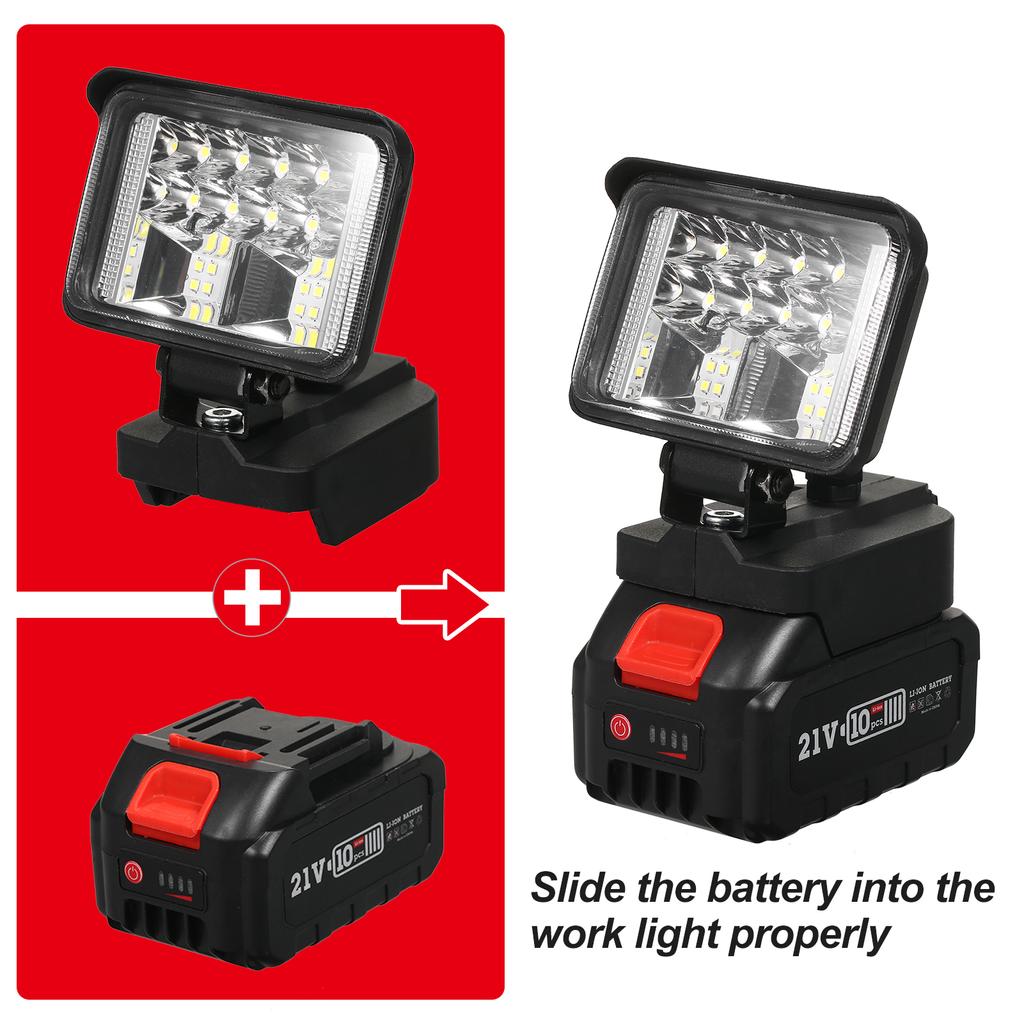 3 Inch LED Work Light for 21V Lithium Batteries Super Bright Outdoor Lighting 120 Degree Rotation