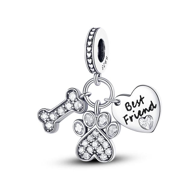 925 Серебряный Шарм Подходит для Любителей Шарма Серии Любовь Браслет Ожерелье Брелок Женские Ювелирные Изделия Diy