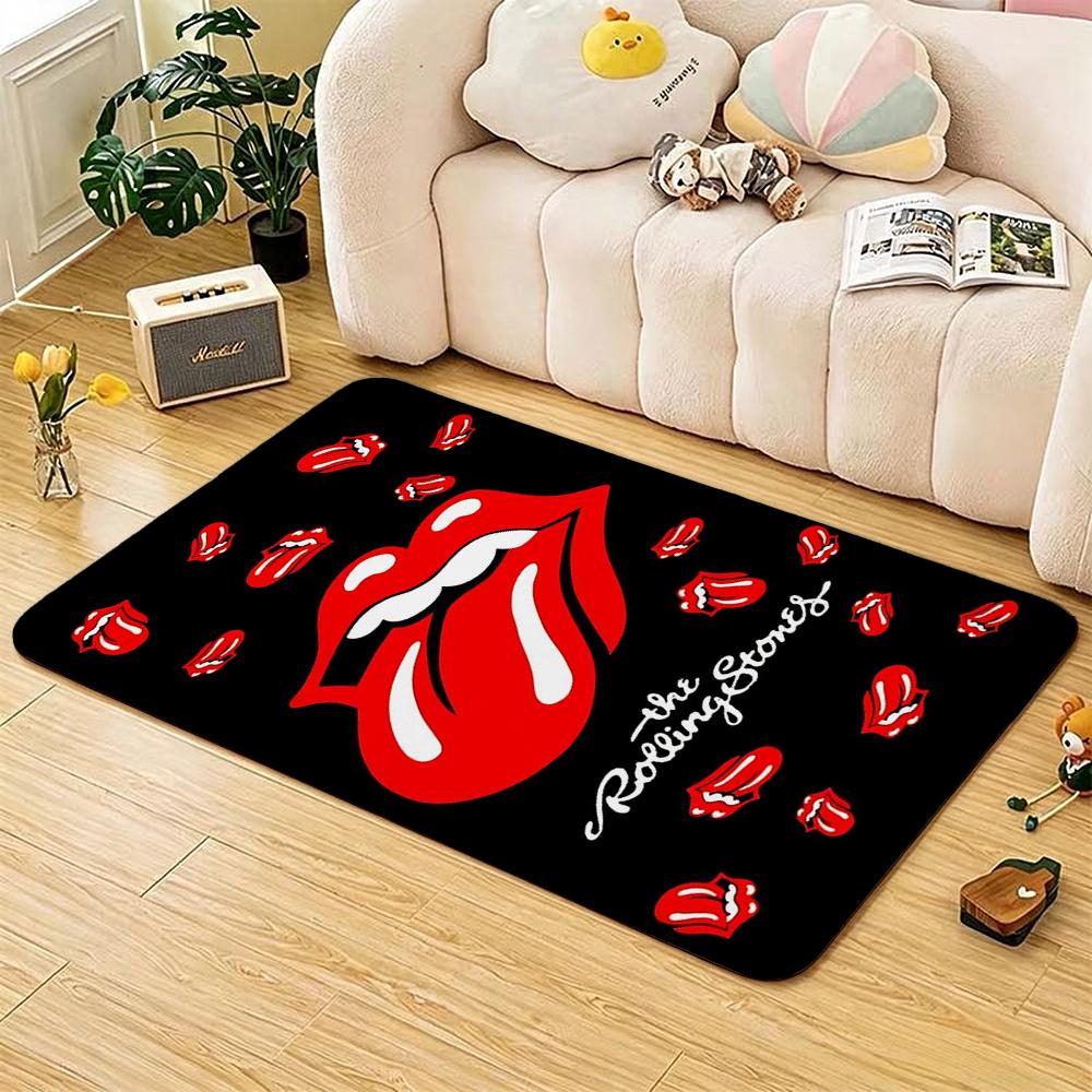 The Rolling Stones Logo Area Rug Faux Wool Rug Ultra Soft Mat Bathroom Rug Stain Resistant
