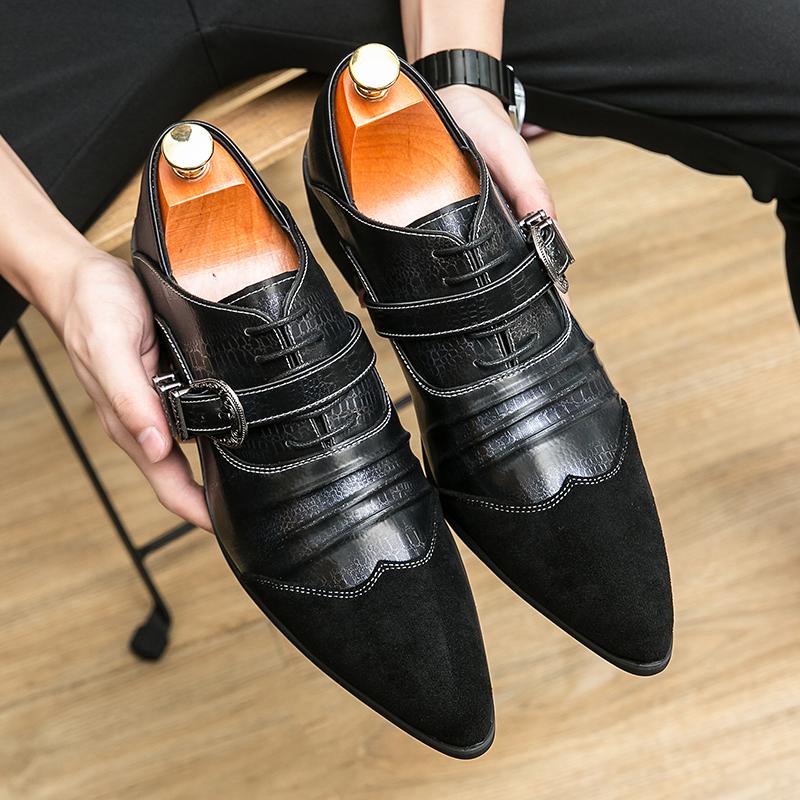 Luxury Banquet Dress Shoes Men's High Heeled Pointed Shoes Men's Formal Shoes Groom's Wedding Shoes High-end Formal Shoes