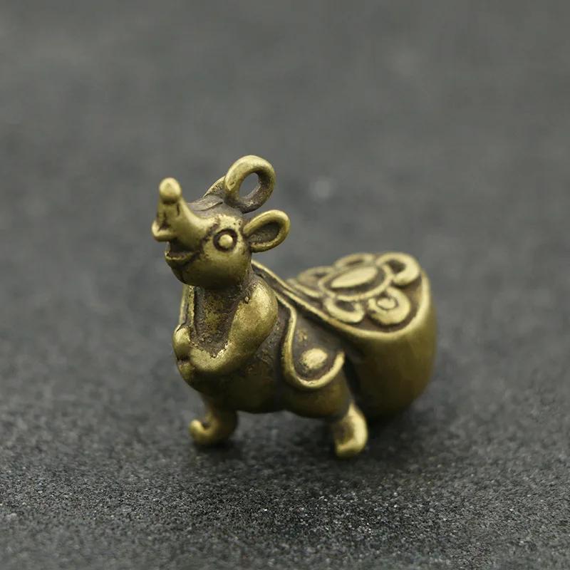 2024 Retro Mini Mouse Statue Brass Pendant Craft Creative Little Mouse Decoration Suitable for Home Office Desk Decoration