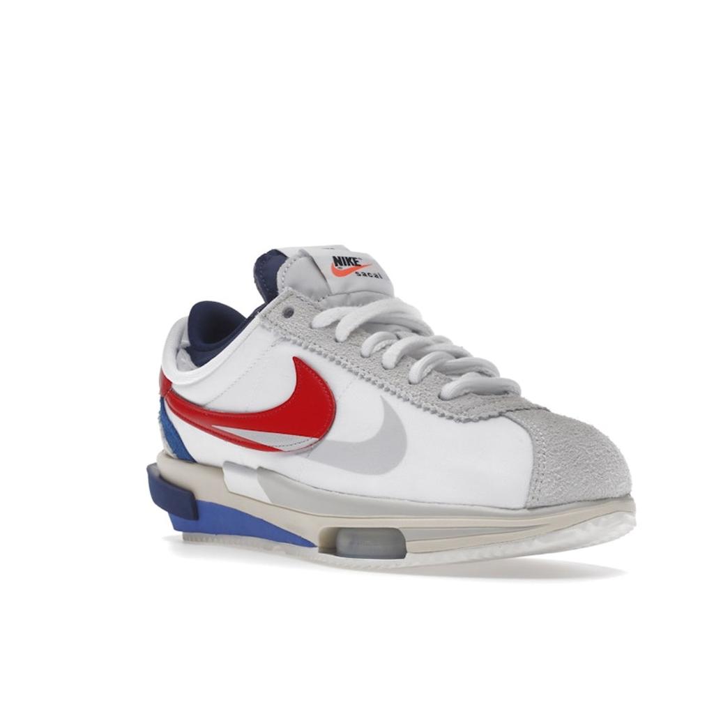 Sacai X Nike Zoom Cortez SP OG Unisex Sneakers White Varsity-Red Varsity-Royal DQ0581-100