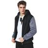 Men's Autumn and Winter Sleeveless Hoodie with Fleece Hooded Zipper Cardigan, Winter Clothing, Solid Color with Fleece Thick Coat