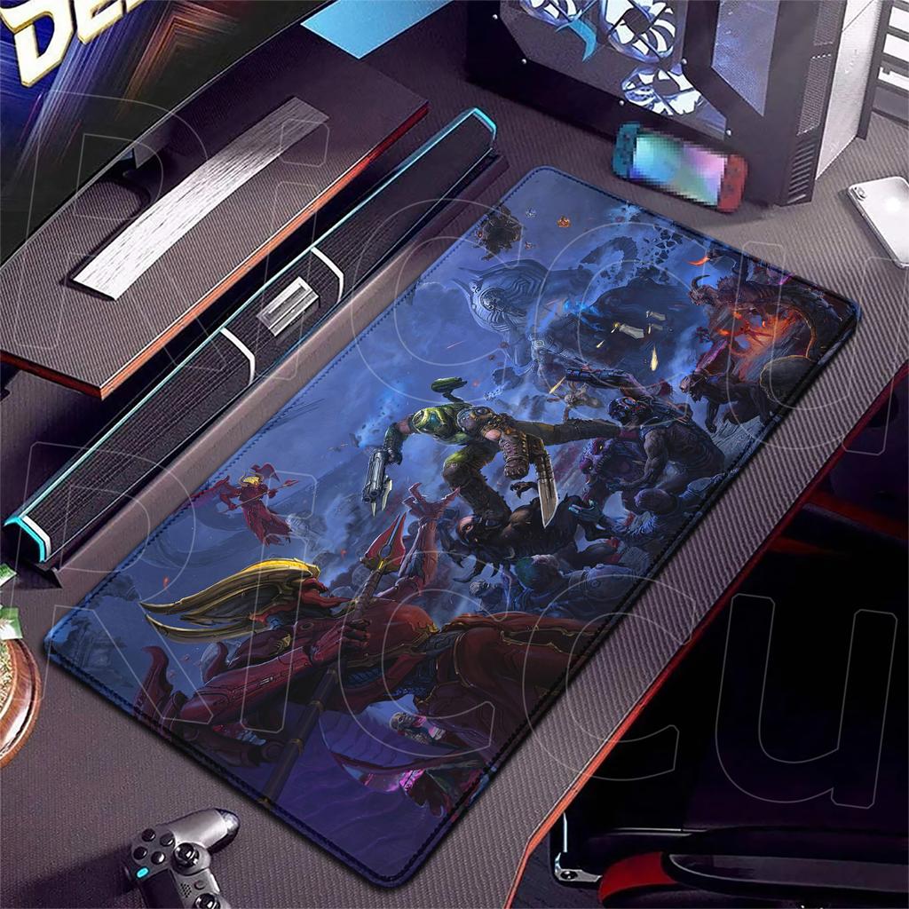 Аксессуары для ПК 400x900 мм Коврик для стола Популярные игры D-Doom Коврик для мыши Большой игровой коврик для мыши с заблокированным краем Компьютерная клавиатура Стол Коврик для стола