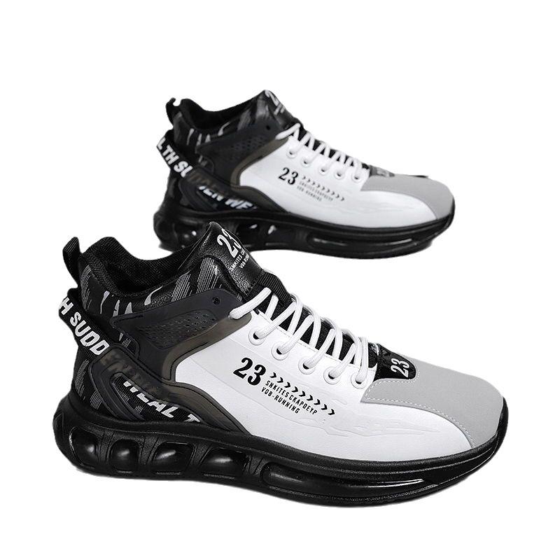 Осень 2025 года, новые молодежные спортивные туфли, мужские, высокие, кожаные, водонепроницаемые и нескользящие, корейская версия, модные, универсальные, папины туфли