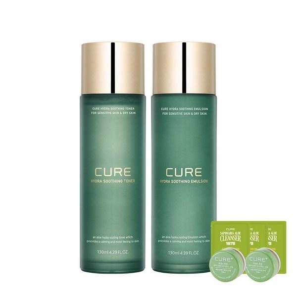 Kim Jeong-moon Aloe Cure Hydra Успокаивающая эмульсия 130 мл + Тоник 130 мл, 1 набор Популярная корейская косметика