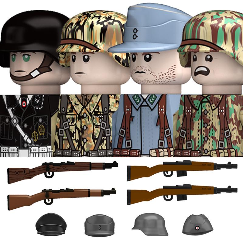 Нетоксичные Военные Вторая Мировая Война Немецкий Флот Бронетанковые Войска Строительные Блоки США 101-я Великобритания Советский Союз Солдаты Пехота Оружие Кубики Игрушки Дети