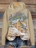 1116 New 1D Christmas pattern printing shading, autumn temperament versatile hooded sweater European and American women's clothing