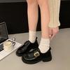Retro platform loafers women's leather 2025 new Mary Jane thick heel round head versatile fashion British small leather shoes