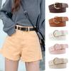 Gold Round Button Waistband Belts Soft Leather Belt Vintage Women's Belt  Dresses