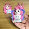Funny Crochet Positive Emotional Support Butterfly Doll Home Room Decoration Handmade Knitted Butterfly Desktop Ornament Gift