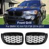 One Pair Car Front Grille Racing Grills Diamond Kidney Grilles For BMW X3 X4 F25 F26 2014 2015 2016 2017 Chrome Meteor Style