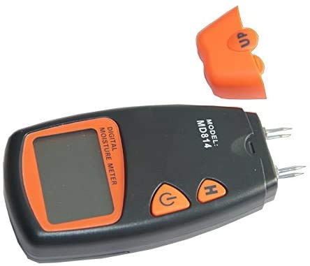 Dr.Meter® Digital Wood Moisture Meter, MD814, for measuring wood moisture (easy to use), 4-pin type, with carrying case