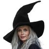 Witch Hat Velvet Surface Festive Ambience Enhancer Stage Show Witch Hat Versatile Accessory Halloween Decor