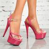 Женская обувь, весенние пикантные сандалии на прозрачном каблуке, тапочки, обувь для вечеринок и клубов, каблук 14 см, платформа 4 см, LFD-B3582