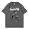 Off To Cause A Kerfuffle Dachshund Bicycle Chaos Funny Meme T Shirt Unisex Fashion Casual Tshirts Summer Loose Cotton Tshirt
