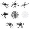 Black Spider Web Novelty Toy Plastic Fake Spider Decorative Spiders Prank Toys Haunted House Prop