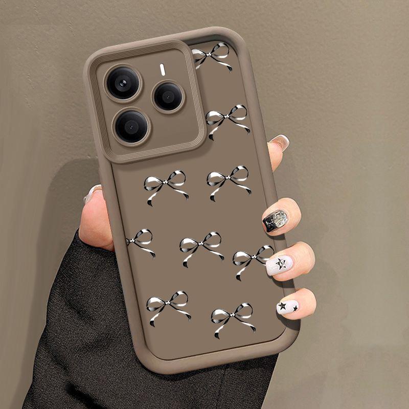 Bowknot Print TPU Soft Phone Case For Xiaomi 14T Pro 13T Poco X7 F6 X6 Redmi Note 14 Pro 13 12 11 Silicone Shockproof Lens Protection Bumper Cover