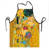 Artistic Apron Inspired By Gustav Klimt The Kiss Painting Vibrant Gold And Colorful Design For Cooking And Baking