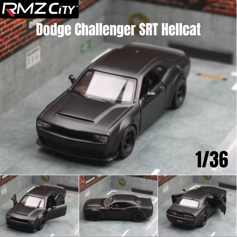 Dodge Challenger SRT Demon Supercar 5 Inch Metal Car Simulation Diecast & Toy Vehicle RMZ City 1:36 Alloy Model Gifts For Children