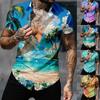 Men's Hawaiian Printed Button Short Sleeve Shirts Men's Casual Fashion Short Sleeve Shirts