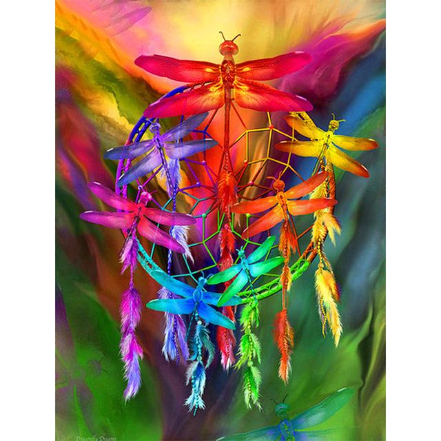 5D Круглая/Квадратная Алмазная картина «сделай сам», домашний цвет, украшение в виде перезвона ветра, Алмазная вышивка, мозаика, художественная живопись