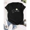 Flower & Letter Print Crew Neck T-Shirt, Casual Short Sleeve T-Shirt for Spring & Summer, Women's Clothing
