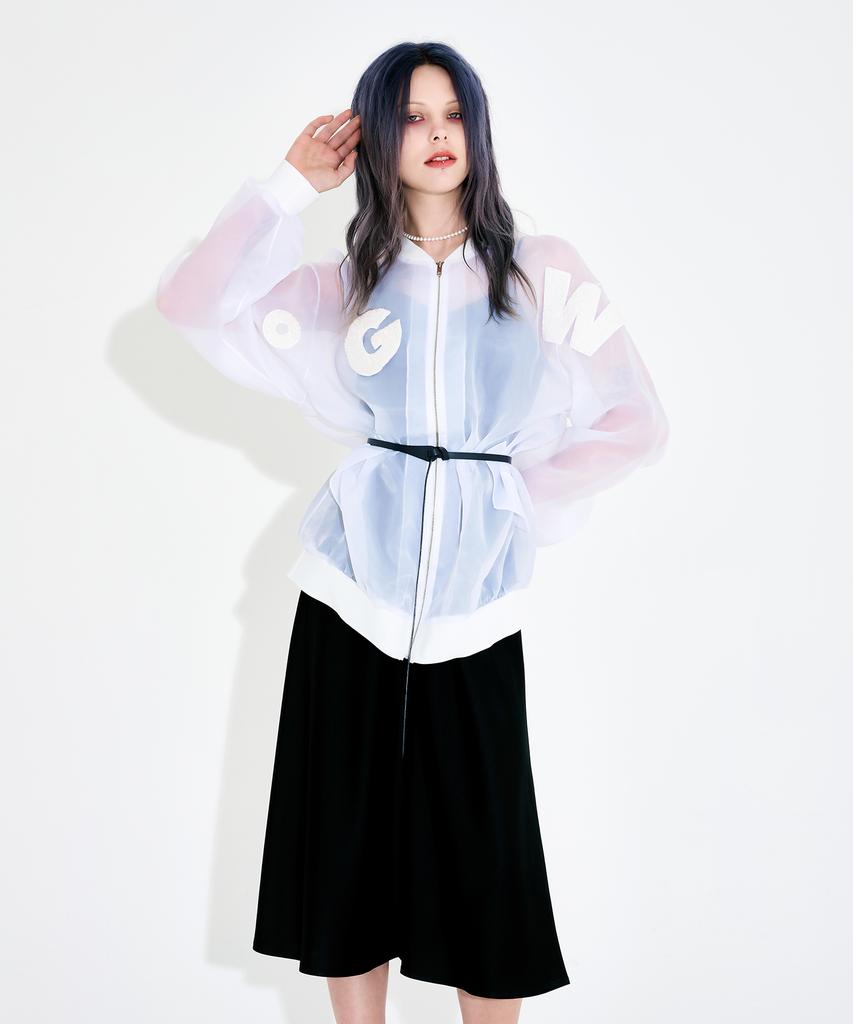 Wordog Bias-Cut Acetate Drift Slit Dress Black