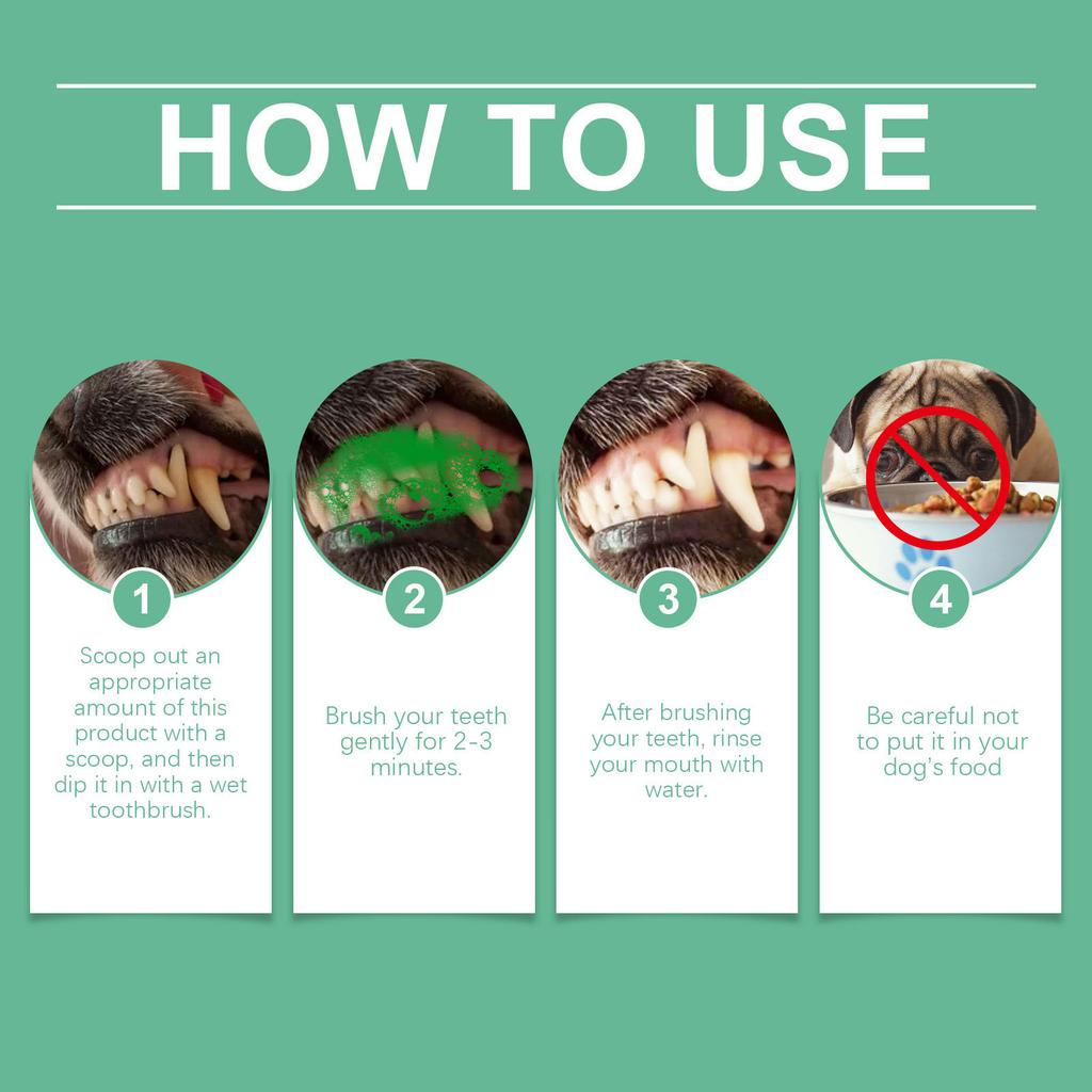 Pet Teeth Cleaning Powder Dental Powder For Fresh Breath Prevents Tartar And Plaque Build Up Natural Ingredients