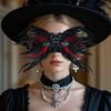 Feather Masquerade Masque for Women Gothic Half Face Masque for Venetian Cosplay Party Halloween Mardi Gras Christmas