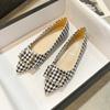 Spring and Autumn New Flat Flat Plaid Square Buckle Shoes Women Fashion Casual Light Work Women's Single Shoes
