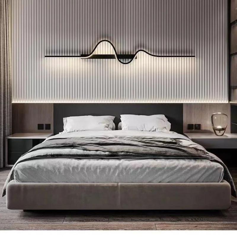 Simple Long Wave Wall Lamp Modern Light Luxury Room TV Background Wall Lamp Bedroom Living Room LED Wall Lamp Lighting Fixture