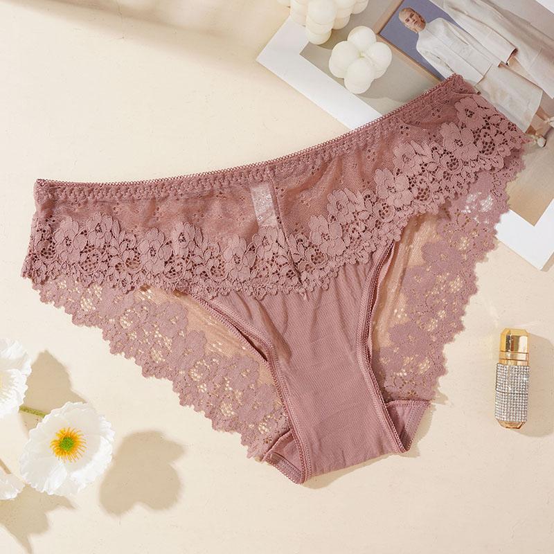 Женские сексуальные кружевные сетчатые трусики с низкой талией, полупрозрачные дышащие трусы-бикини, женское бесшовное нижнее белье