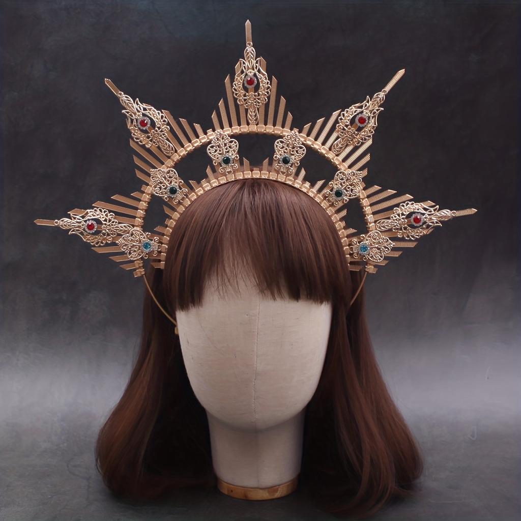 1Pcs Halo Crown Goddess Headband For Women, Halloween Party Costume Headpiece For Women Girls