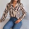Women's Button Down Shirt Casual Long Sleeve Lapel Top Loose Printed Streetwear Clothing
