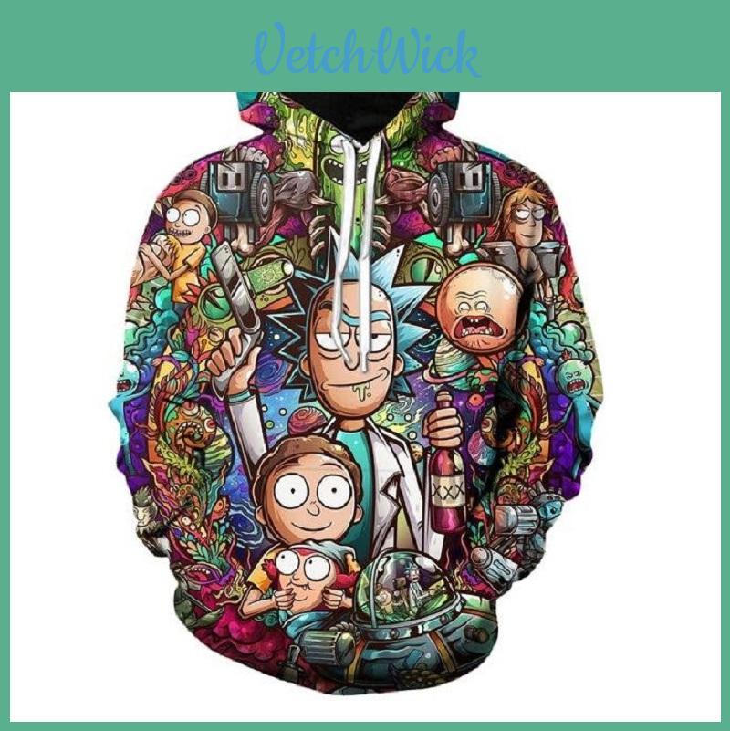 Fashion Womenmen New Rick And Morty 3d Print Casual Hoodie Tops Sweatshirt