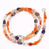 Natural Carnelian Iolite Moonstone Mix Shape Smooth Beads Necklace 4-9 Mm 17.5" UB-8470