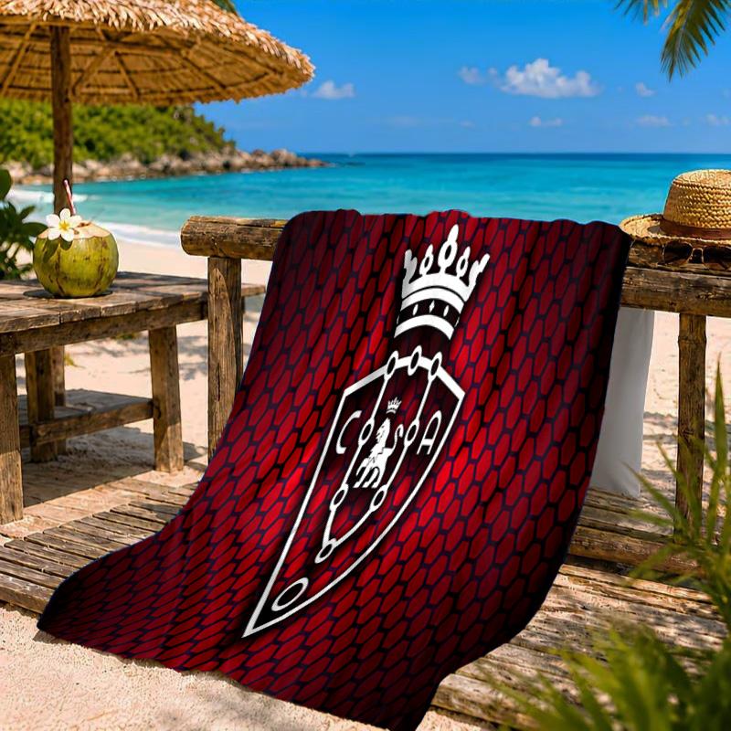 FC Osasuna Golden Lion Beach Towel Microfiber Beach Towel, Lightweight and Quick-Dry, for Summer Travel, Swimming Pool Fan Birthday Gift