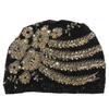 Luxury Embroidery Beading Pleated Turban Cap for Women African Female Wrap Head Bonnet Muslim Turban Hat Lady Head Wraps
