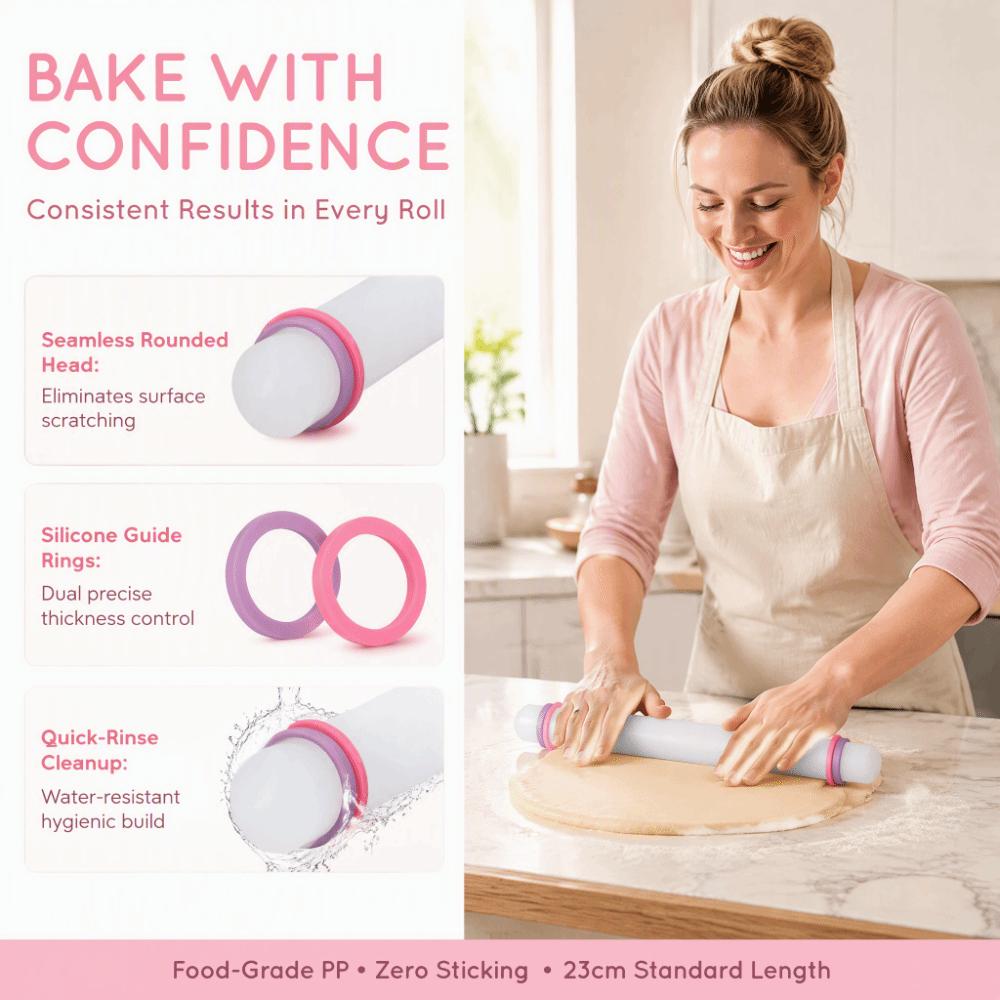 2pcs Non Stick Dough Roller Adjustable Baking Rolling Pin Dumpling Dough Rolling